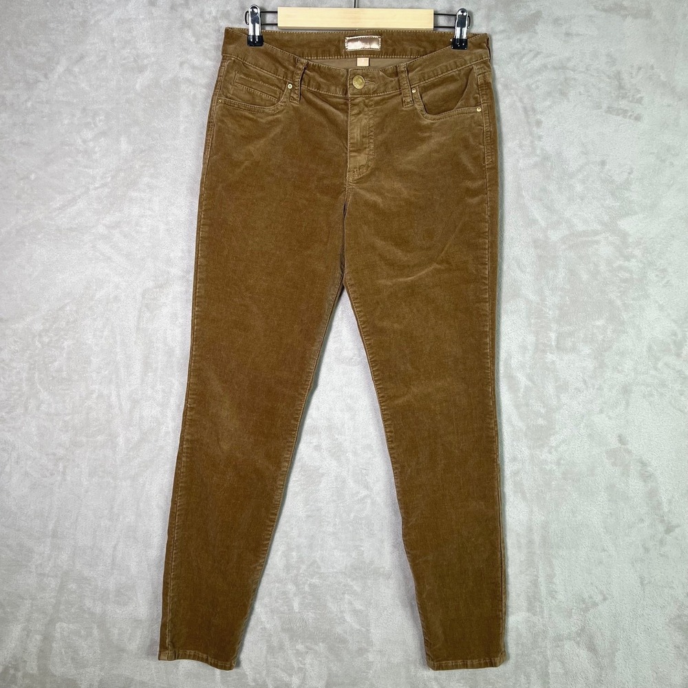 Kut from the Kloth Diana Pants Womens 6 Corduroy Skinny Brown Solid Mid Rise